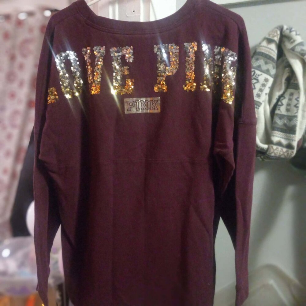 Maroon & Gold Long Sleeve Leopard Print Sequin Design
